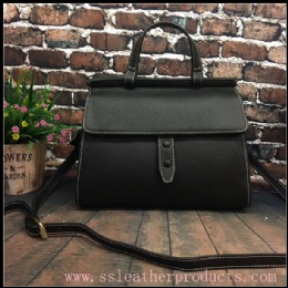 hot sale trendy designed first grain cow leather  lady handbag