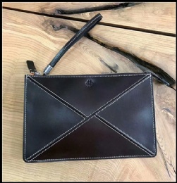highest quality full grain cow leather men's fashion business clutch