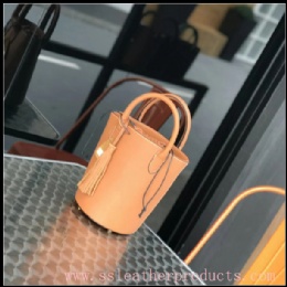 hot sale fashion design first layer cow leather high quality lady bucket bag