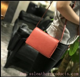 trendy designed high quality full grain leather lady shoulder bag