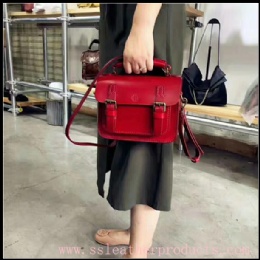 highest quality full grain cow leather lady classical shoulder bag