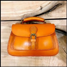 highest quality full grain cow leather trendy design lady saddle bag