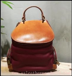 fashion designed original manufacturer high quality leather lady backpack