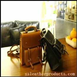 classical first layer cow leather lady fashion backpack