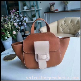 hot sale fashionn designed contract color lady leather handbag