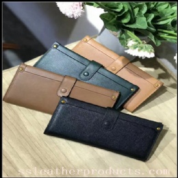 fashion designed high quality first layer cow leather long wallets