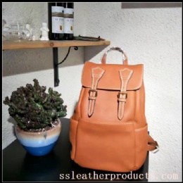 hot sale classical design lady first layer learher backpack