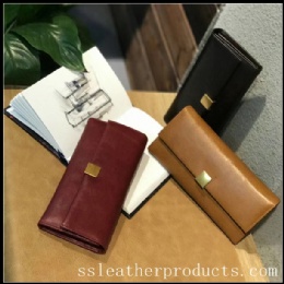vitage designed high quality first layer cow leather long wallets