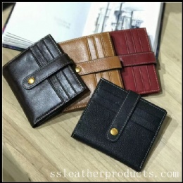 trendy designed high quality first layer cow leather card holder