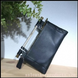 trendy designed lady multi function top layer leather shoulder bag clutch